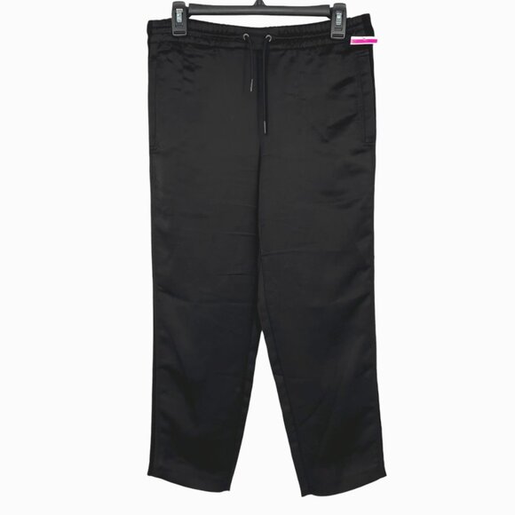 T by Alexander Wang Cropped Satiny Drawstring Pants Black Size 0 NWOT - Picture 1 of 11